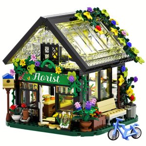 Flower House Building Block Model Set With LED Lights, Creative Building Block Set, Educational Toy Halloween Christmas Gift 625 PCS