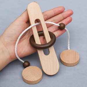 Wooden Ring Unlocking Game, Magic Ring Escape Classic Puzzle Toy, Kongming Lock Luban Lock Intelligence Toy