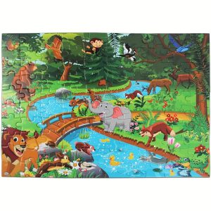 100 pieces 100-Piece Animal Jigsaw Puzzles: Educational & Fun Learning Toys for Preschoolers - Birthday, Christmas, Halloween, Thanksgiving Gifts